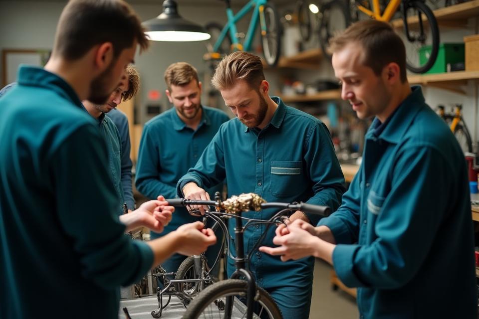 Team van FietsElektro BV in de werkplaats