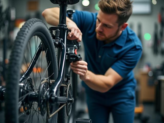 Monteur repareert e-bike